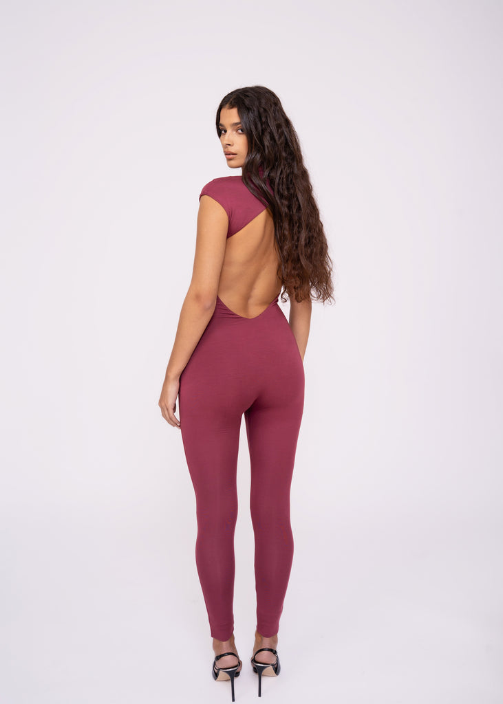 Semhar jumpsuit burgundy - Bodssy